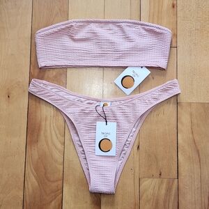 NWT Tropic of C Vibe Bikini Top & Curve Bottom in Ballet Seersucker - S